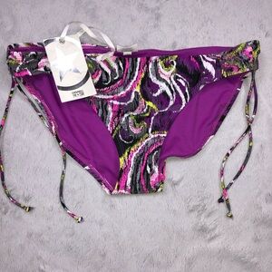 NWT Converse One Star Purple Mixed Print Bikini Bottom